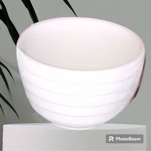 Sunbeam Mixer Milk Glass Rare Ribbed Mixing Bowl Large